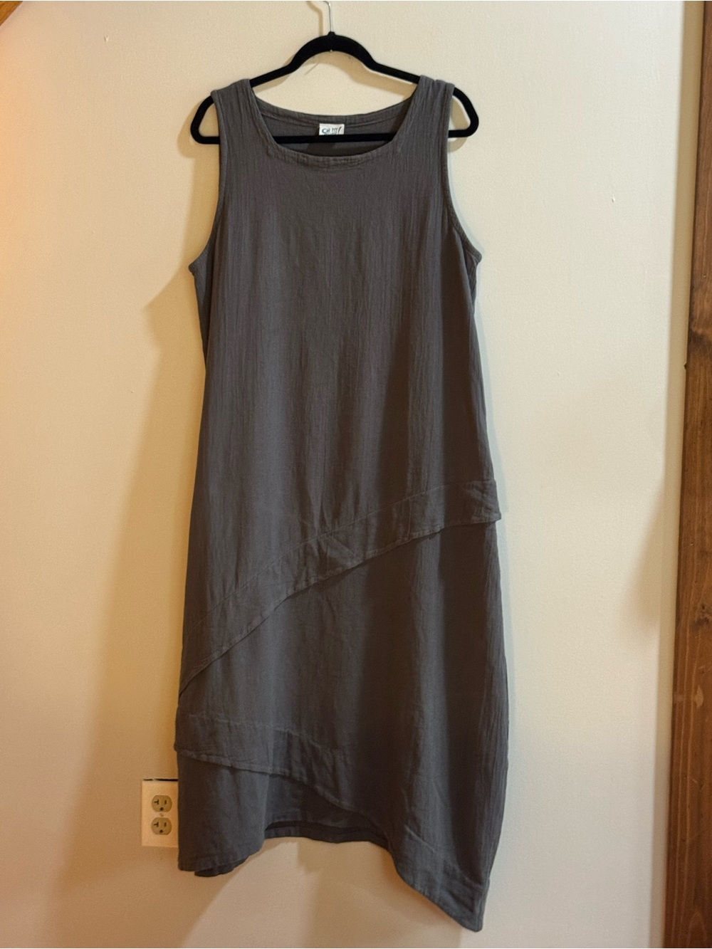 Oh My Gauze! Gray 100% Cotton Layered Asymmetrical Tank Dress Size 2